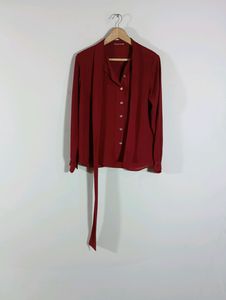 Maroon Plain Casual Top (Women)