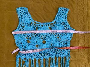 Crochet Fringe Tank Top Fits S-M