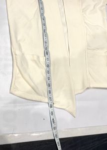 Off White Textured Open-Front Cardigan