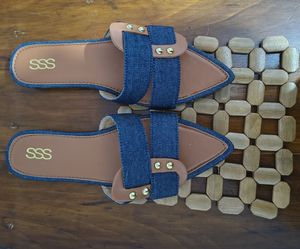 Denim Pointed Toe Flats