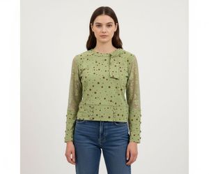 Green Polka Dot Long Sleeve Top