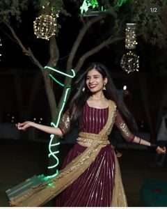 Elegant Maroon Lehenga Choli Set