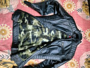 Leather Look Jacket Only One Time Wear
