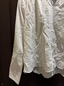 White Embroidered Top