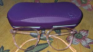 Pink Round Glasses with Case
