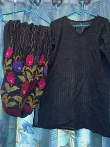 Floral Embroidered patiala Kurta Set