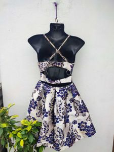 Floral Brocade Short A-Line Dress