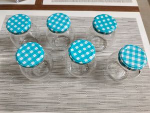 Blue Glass Jars 245 ml (Set Of 6)