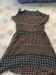 Patterned Brown Dress Size L