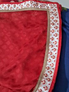 Elegant Red &amp; Beige Saree