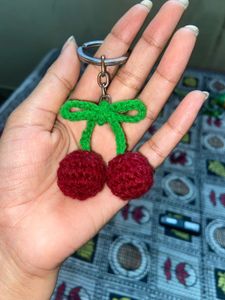 Handmade Crochet Cherry Keychain-Adorable &amp; Unique