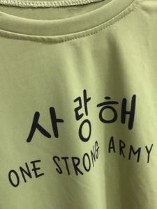 BTS Bangtan Army Korean T-shirt In Olive Green Colour With Logo
