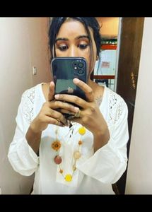 FLAWLESS CHIKANKARI KURTI And White  Pant Combo