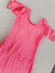 Pink Embroidered Silk Kurta