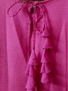 Cute Pink knee length shrug/ jacket Dress
