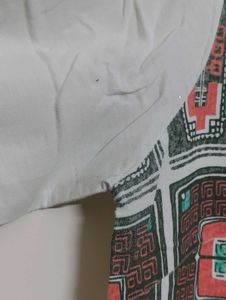 W Printed Off-white Kurta