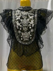 Elegant Black Ruffle Top