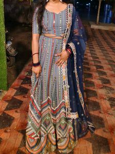 Lehenga With Stitched Designer Blouse And Dupatta