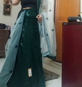 Dark Green Lehenga