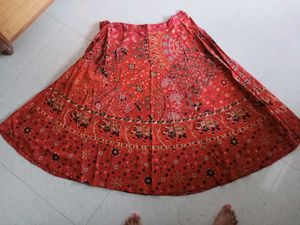 Red Printed Lenhga