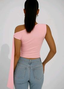 Pink One-Shoulder Top