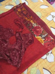 Saree With Stitched Blouse