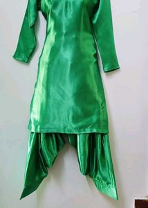 Green Satin Suit Salwar