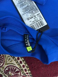 Blue Cutout Sleeve Top