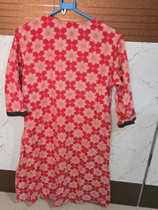 Floral Red Print Kurta