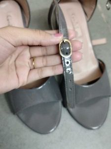 Grey Block Heel