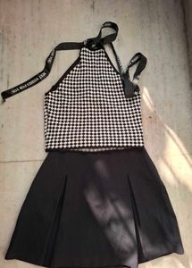 Cute Black & White Halter Neck Top