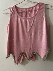 Pink Rhinestone Top