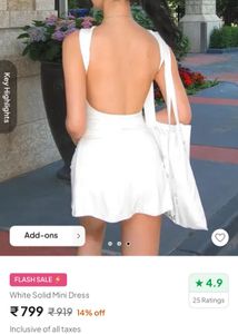 NEW WITH TAG- Newme White solid mini dress