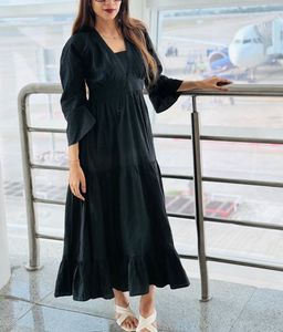 black maxi dress
