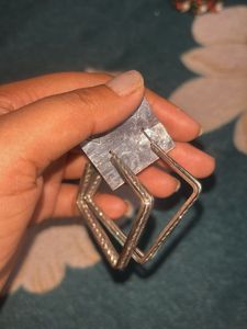 Geometric Silver Earrings