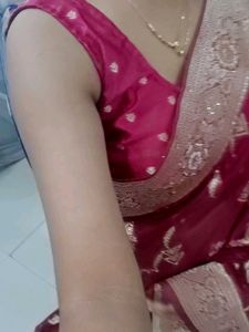 Elegant Maroon Banarasi Saree