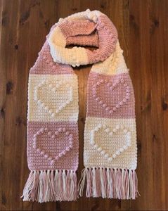 Handmade Crochet Heart Scarf