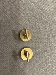Blue cufflinks with golden border