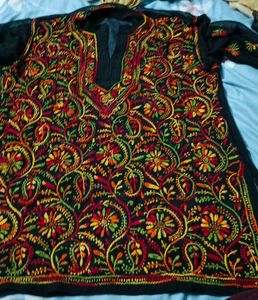 Embroidered Short Chikankari Kurta