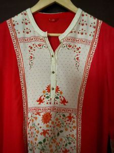 W Women’s Tomato Red Colour Kurta (18)xxxl