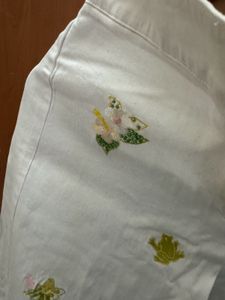 White Party Wear Work Capry