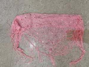 Pink Sequin Fairycore Ethereal Triangle scarf