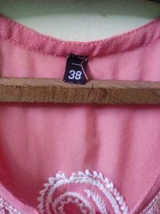 Pink Embroidered Kurta