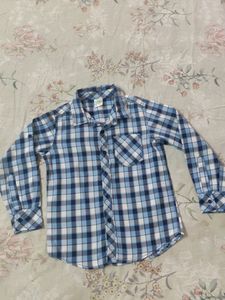 Blue Check Full Sleeves Shirt For Boy 4-5 Year