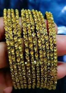 Gold Beaded Bracelets (Set of 12)