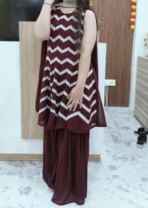 Beautiful Wine Palazo Suit💜