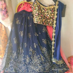 Nevi Blue + Multi Lehenga