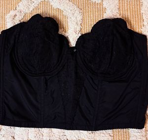 Triump Exquisit Black Tuxedo Lace Bustier Top