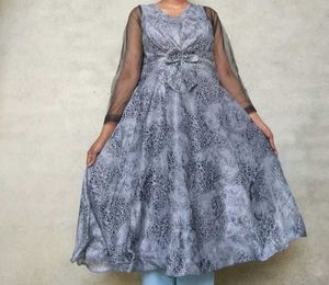 Elegant Grey A-Line Dress