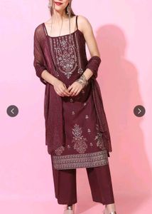 Elegant Maroon Kurta Set with Dupatta